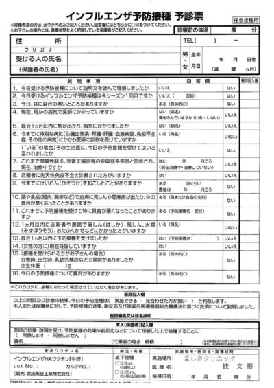 thumbnail of インフル予診票一般用